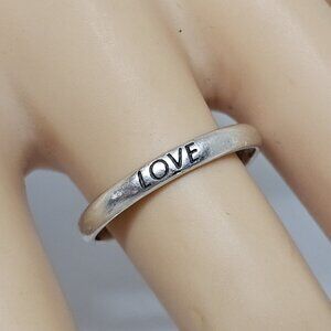 SW 925 Sterling Silver LOVE Band Ring Size 10